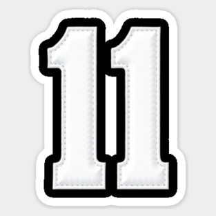 Number 11 Eleven Simple Graphic Minimalist Tee Shirt Sticker