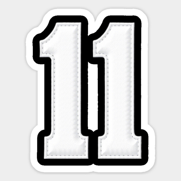 Number 11 Eleven Simple Graphic Minimalist Tee Shirt Magnet by OUTFITPAW
