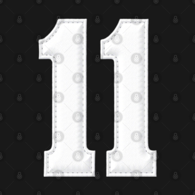 Number 11 Eleven Simple Graphic Minimalist Tee Shirt by OUTFITPAW
