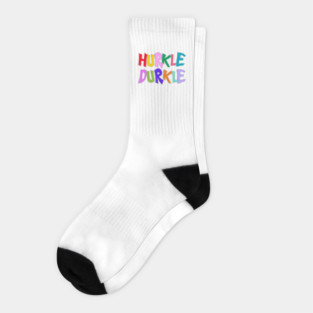 Hurkle Durkle in Fun Quirky Colorful Letters Scottish slang Socks