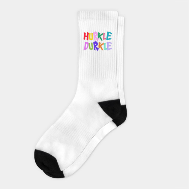 Hurkle Durkle in Fun Quirky Colorful Letters Scottish slang Socks by Luxinda