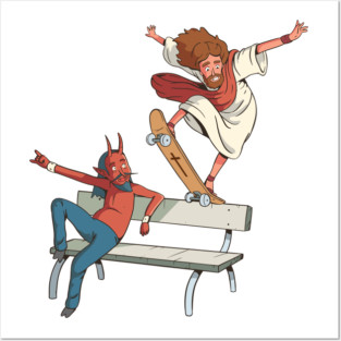 Jesus Skateboarding Posters and Art