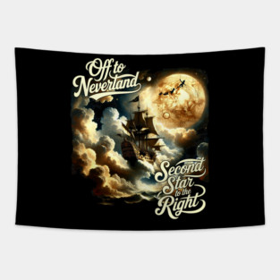 Off to Neverland Second Star to the Right Tapestry