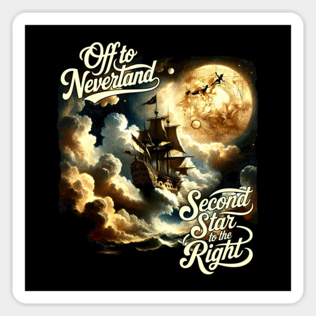 Off to Neverland Second Star to the Right Magnet by Joaddo