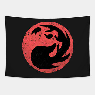 Red Mana Magic The Gathering Vintage Tapestry