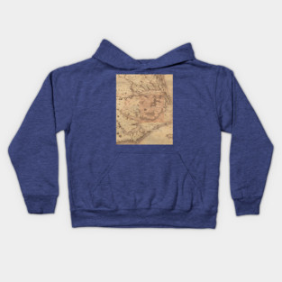 Outer Banks North Carolina Nags Head Corolla Hatteras Avon OBX Antique Map Graphic Kids Hoodie