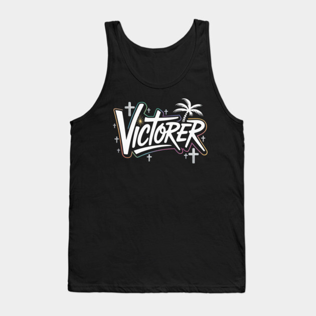 VICTORER – Neon Graffiti Christian Street Art Tank Top by Rox
