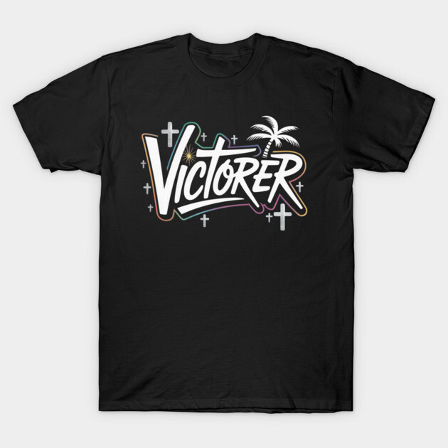 VICTORER – Neon Graffiti Christian Street Art T-Shirt by Rox