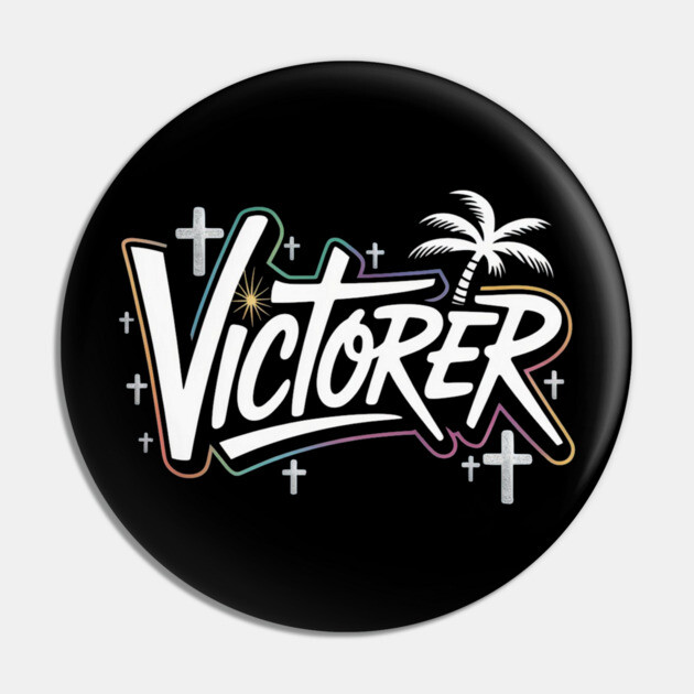 VICTORER – Neon Graffiti Christian Street Art Pin by Rox