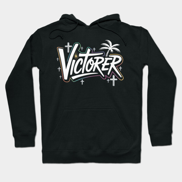 VICTORER – Neon Graffiti Christian Street Art Hoodie by Rox