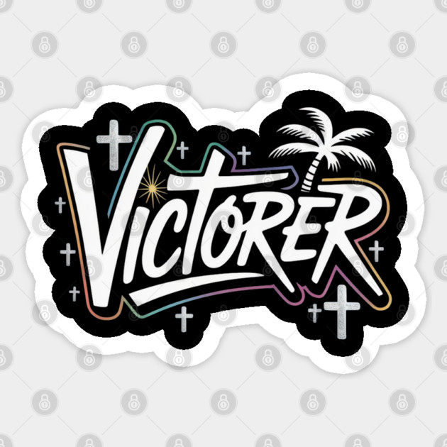 VICTORER – Neon Graffiti Christian Street Art Sticker by Rox
