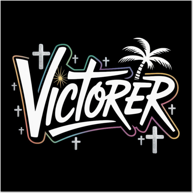 VICTORER – Neon Graffiti Christian Street Art Wall Art by Rox