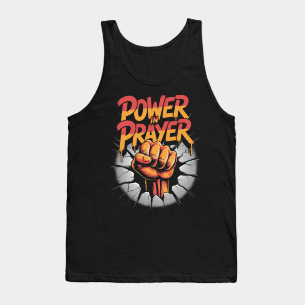 Power in Prayer – Urban Christian Graffiti Design Tank Top by Rox