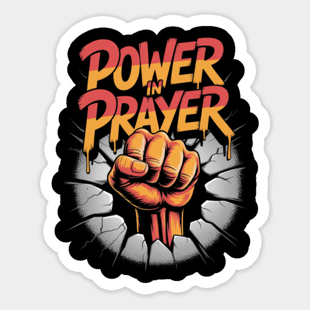 Power in Prayer – Urban Christian Graffiti Design Magnet by Rox