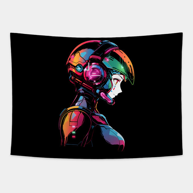 Anime Girl Mecha Pilot Tapestry by Atomic Prophet