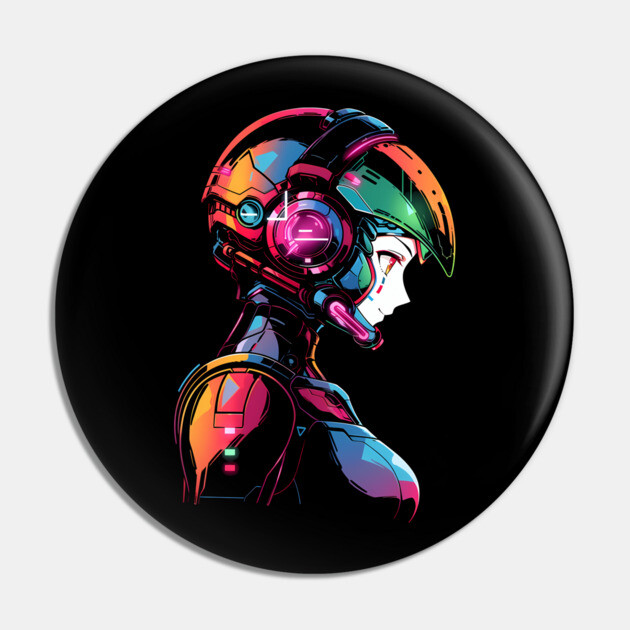 Anime Girl Mecha Pilot Pin by Atomic Prophet