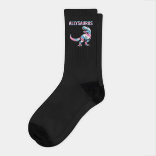 Trans Ally Dinosaurs Allysaurus T Rex LGBTQIA+ Trans T-Rex Socks