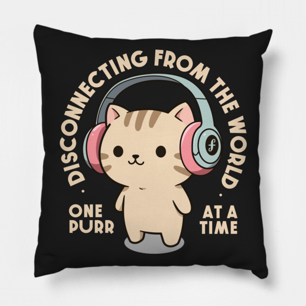 One purr at a time. Dark Edition Pillow by filiposwear
