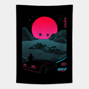 Midnight Drive 88 | Vaporwave synthwave Tapestry