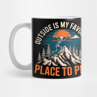 Outside Is My Favorite Place To Pee Funny Mug