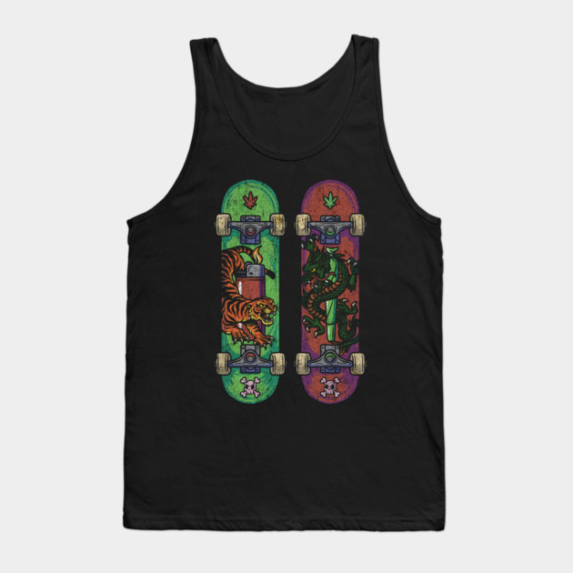 Skate & Bake – Tiger vs Dragon Edition Tank Top by Wrongteeshirt
