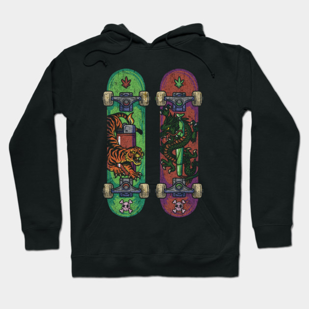 Skate & Bake – Tiger vs Dragon Edition Hoodie by Wrongteeshirt