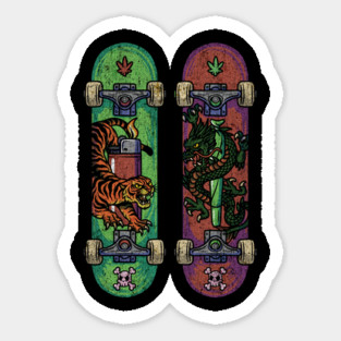 Skate & Bake – Tiger vs Dragon Edition Magnet