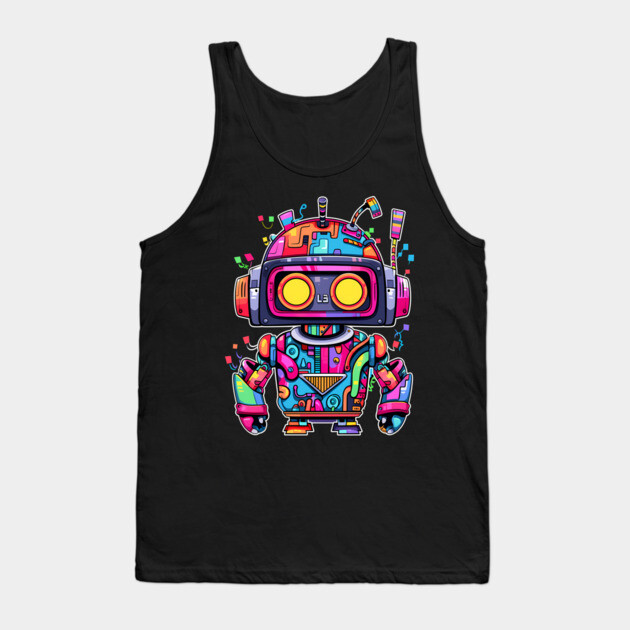 Rainbow Robot Tank Top by Atomic Prophet