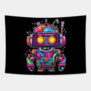 Rainbow Robot Tapestry