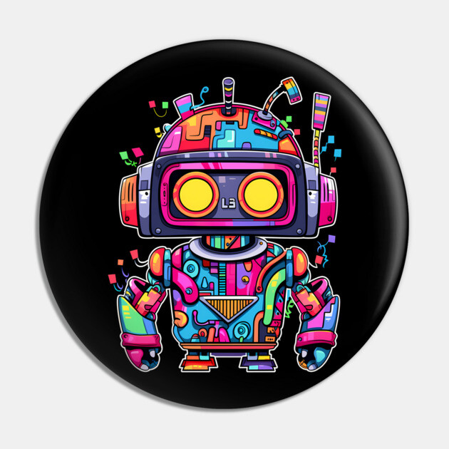 Rainbow Robot Pin by Atomic Prophet