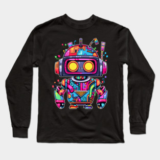 Rainbow Robot Long Sleeve T-Shirt