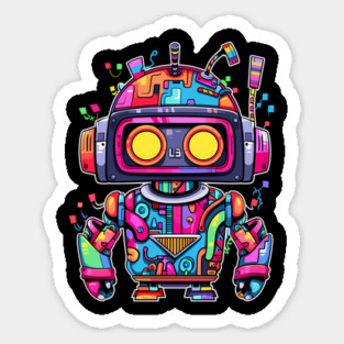 Rainbow Robot Sticker