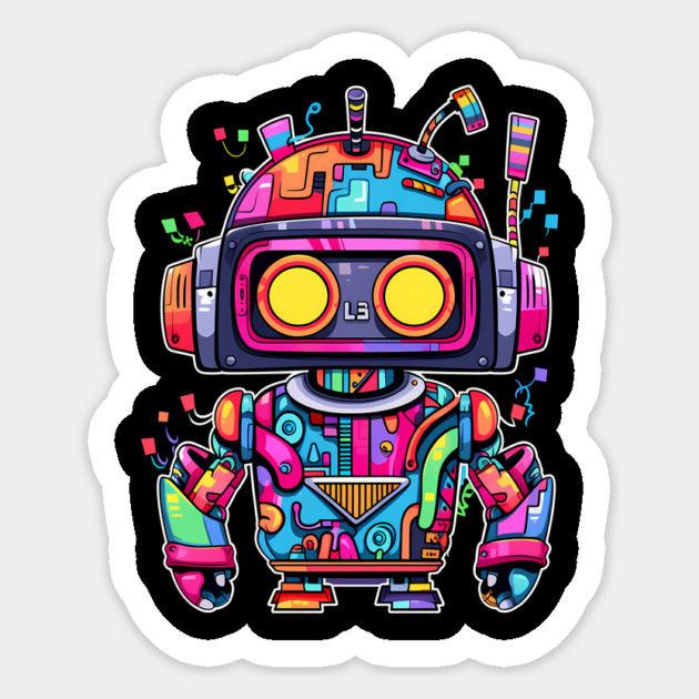 Rainbow Robot Sticker by Atomic Prophet