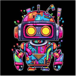 Rainbow Robot Posters and Art