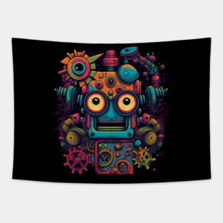 Funky Cool Robot Tapestry