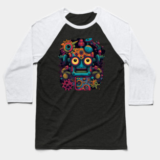 Funky Cool Robot Baseball T-Shirt