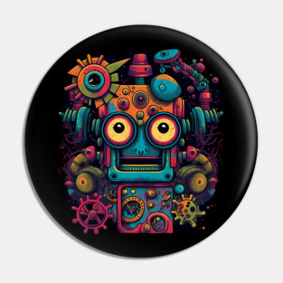 Funky Cool Robot Pin