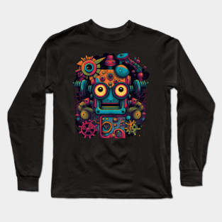 Funky Cool Robot Long Sleeve T-Shirt