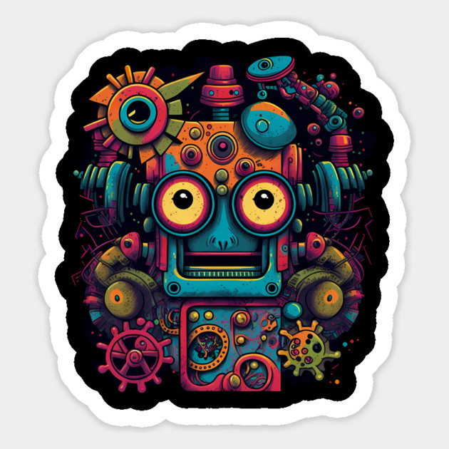 Funky Cool Robot Magnet by Atomic Prophet