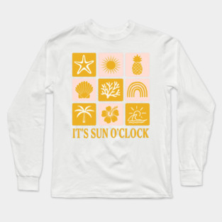 It's Sun O'Clock Summer themed Design Long Sleeve T-Shirt
