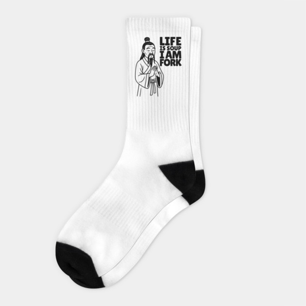 Life is Soup. I Am Fork - Light Socks by Designed By Marty