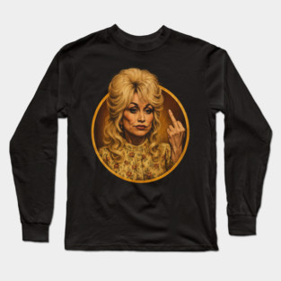 Dolly Parton Flipping The Bird Vintage HD Classic Long Sleeve T-Shirt