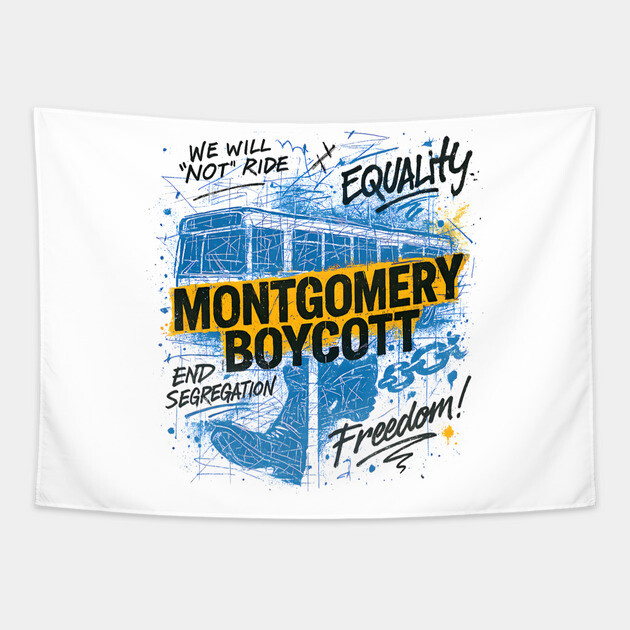 Montgomery Bus Boycott Tapestry by UrbanLifeApparel