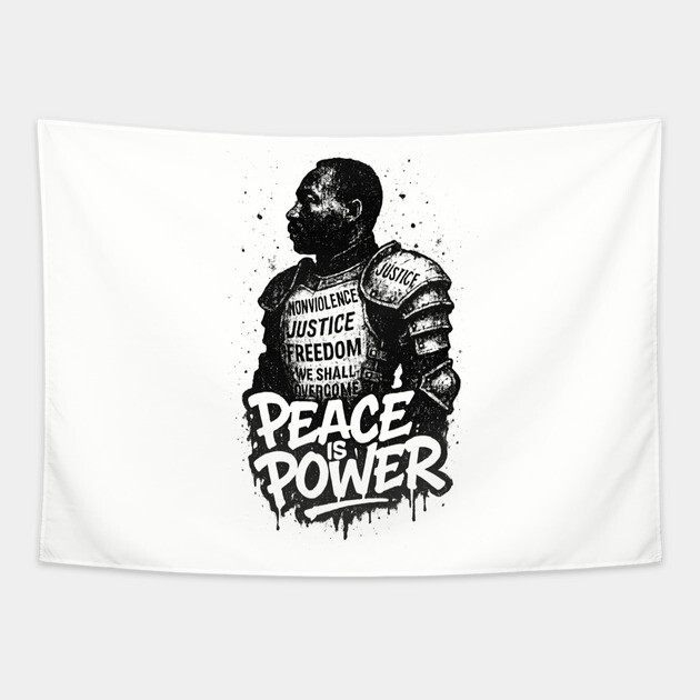 MLK: Peace is Power Street-Style Tapestry by UrbanLifeApparel