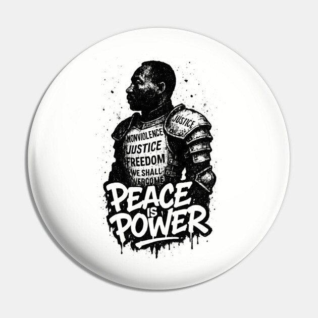 MLK: Peace is Power Street-Style Pin by UrbanLifeApparel