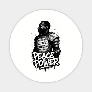 MLK: Peace is Power Street-Style Magnet