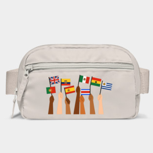 Hands Holding Flags of the World - Unity and Diversity Design Bag