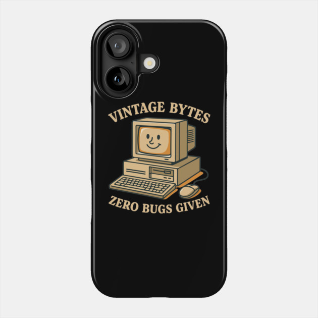 Old Computer PC Vintage Bytes Zero Bugs Given Phone Case by belownormal