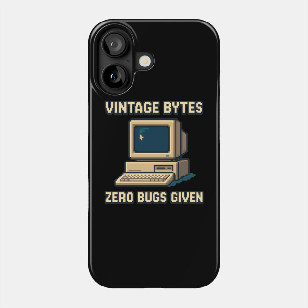 Old Computer PC Vintage Bytes Zero Bugs Given Phone Case by belownormal