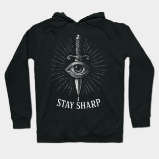 Stay Sharp – All-Seeing Eye and Dagger Occult Tattoo Style Design Hoodie